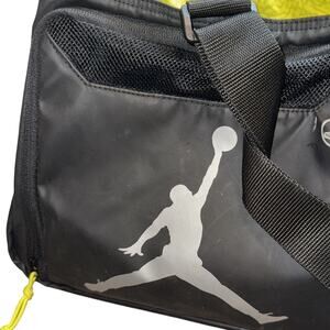 Jordan Duffel Bag Neon Yellow Black 28" Large Gym Travel Sports Carry Air Logo